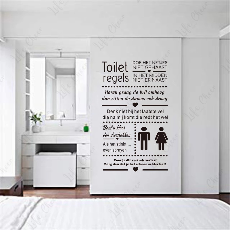 Home Decor Vinyl Flooring - 가족 화장실 규칙 스티커 아트 비닐