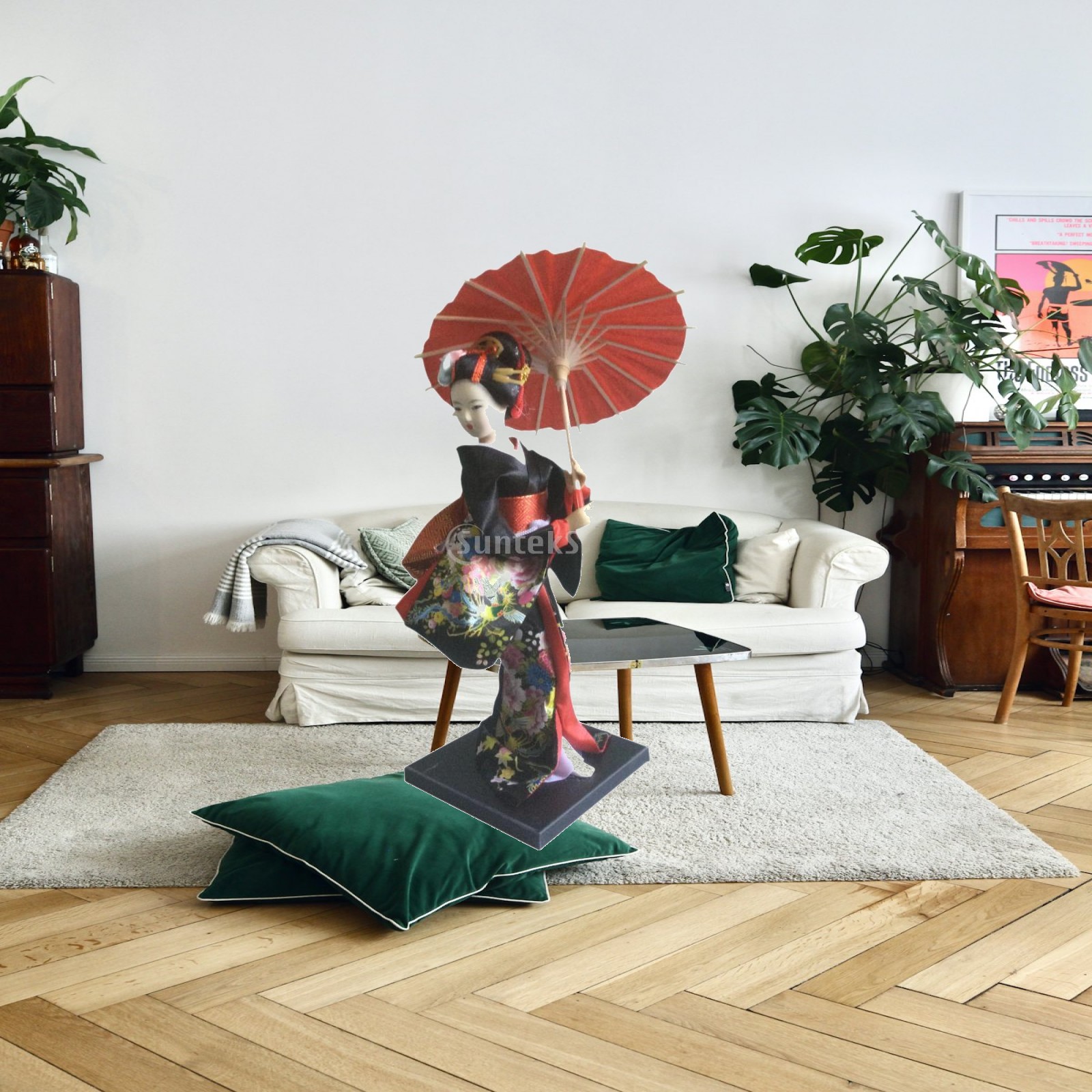 Home Decor Japandi Style - 장식용 피규어 일본 게이샤 조각상 레진