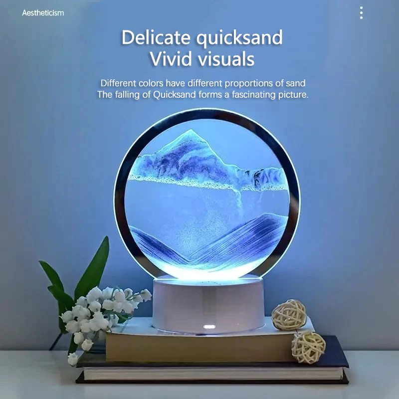 Sand Art Picture - LED 16색 3D 모래시계 램프 RGB