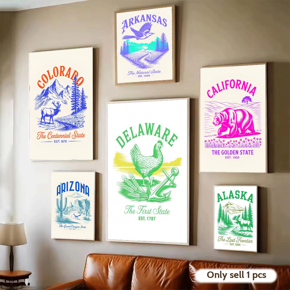 Home Decor Design Ideas - 동물 미국 예술 디자인 포스터, 현대적인