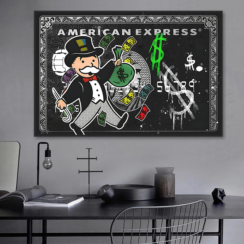 Home Decor Express - 1pc 프레임리스, 알렉 모노폴리 익스프레스 캔버스