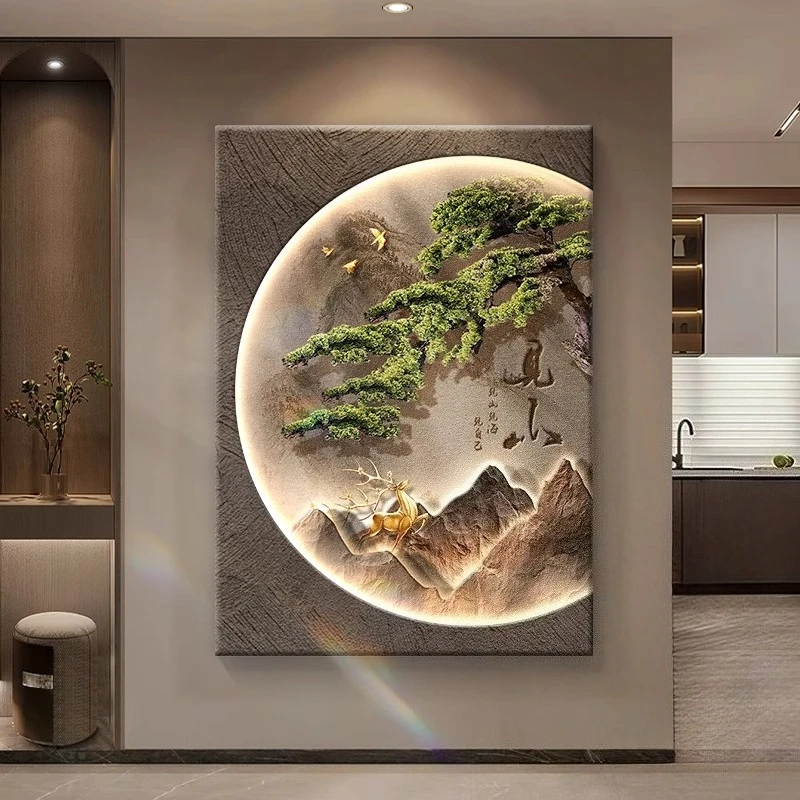 Sand Art Picture - 홈 데코 아이템 램프가 있는 장식