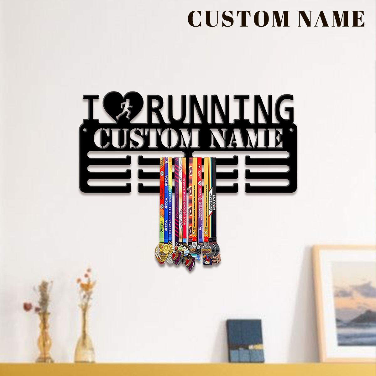 Home Decor For Birthday - 맞춤형 I Love Running 금속 메달