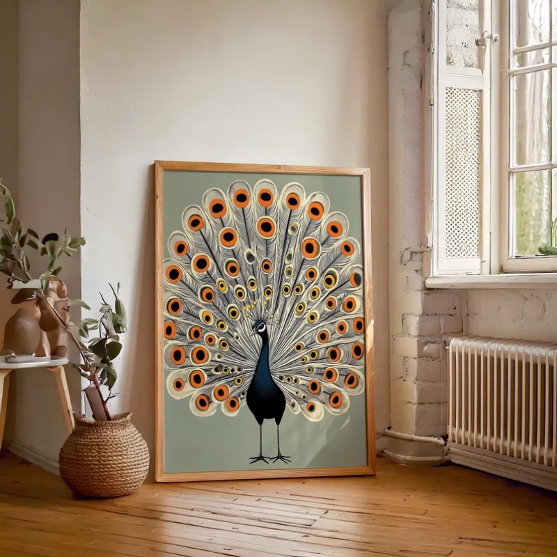 빈티지 Japandi 자연 조류 포스터 미드 센추리 플 - Home Decor Japandi Style 리뷰 및 가격