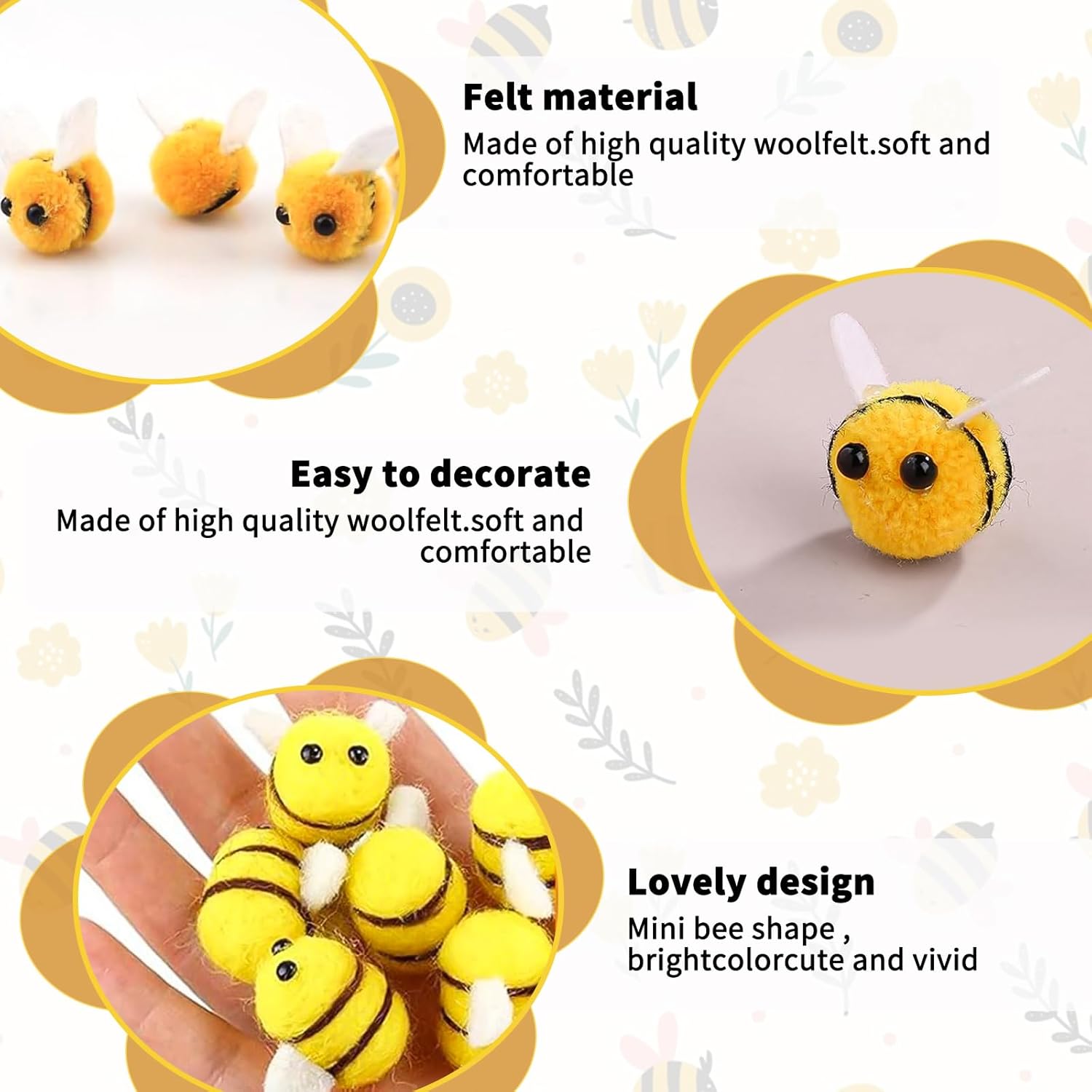 20Pcs 꿀벌 Pompom 머리 공 폴리 에스터 어린 - Home Decor Ikea 리뷰 및 가격