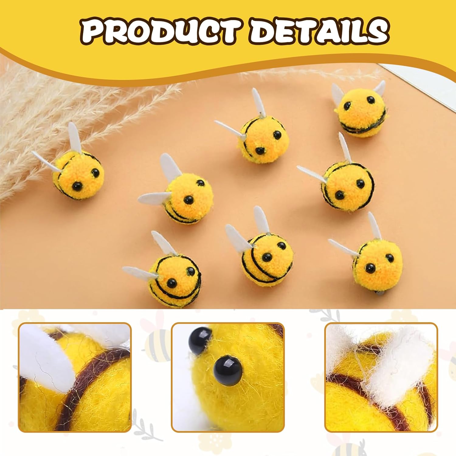 20Pcs 꿀벌 Pompom 머리 공 폴리 에스터 어린 - Home Decor Ikea 리뷰 및 가격