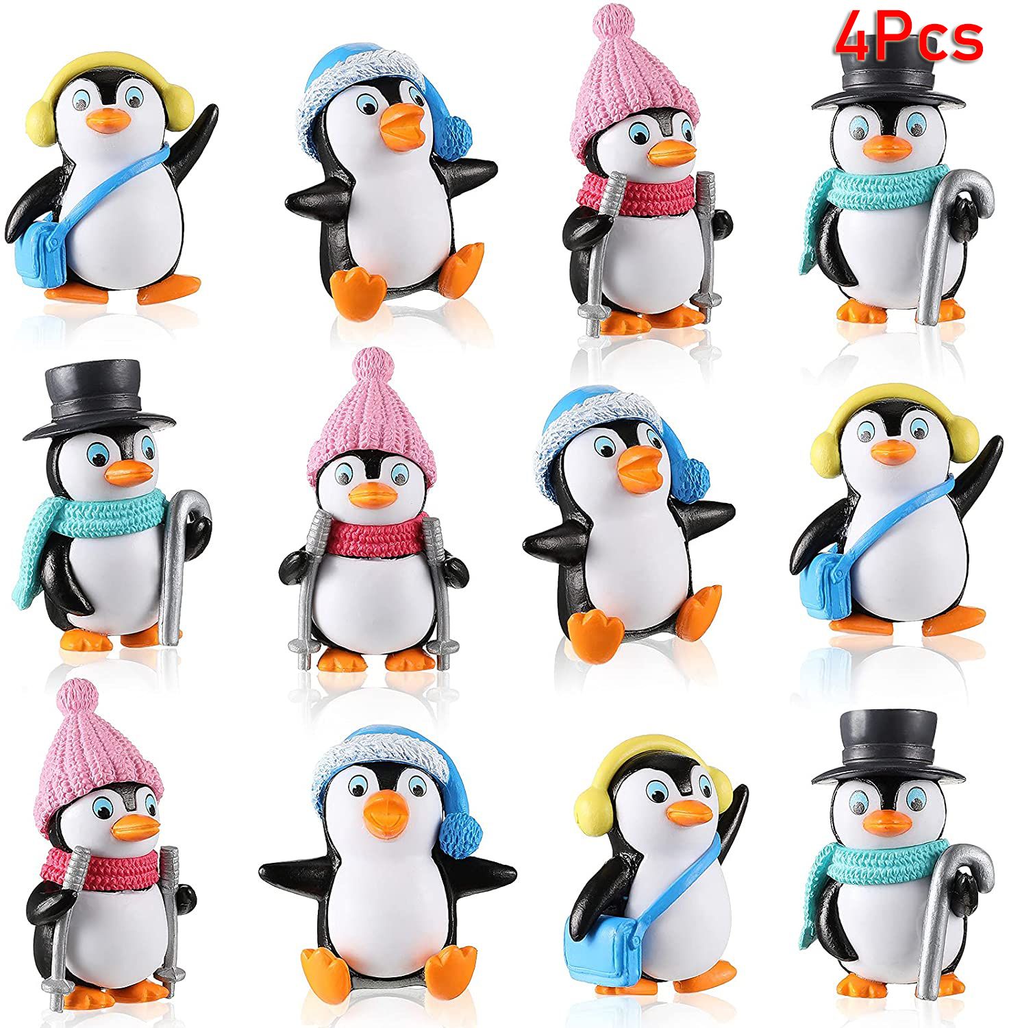 4Pcs 귀여운 만화 펭귄 캐릭터 장난감 Playset - Home Decor Ikea 리뷰 및 가격