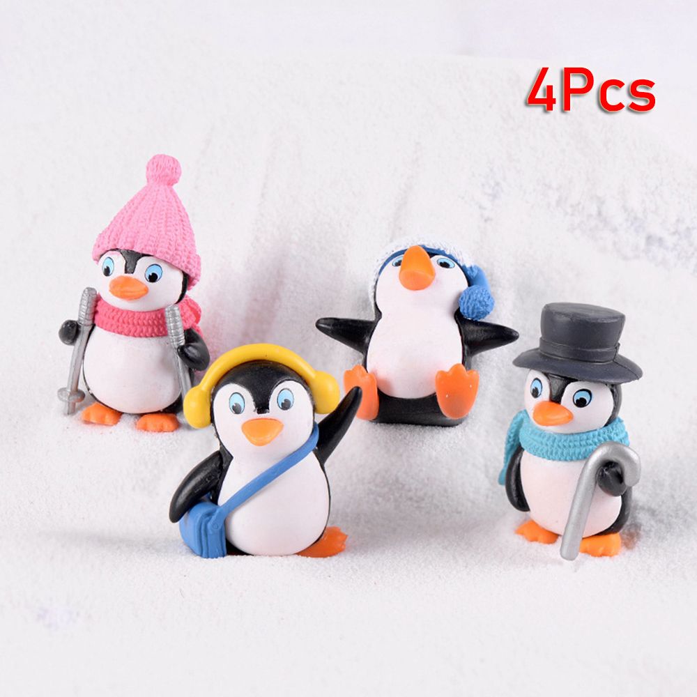 4Pcs 귀여운 만화 펭귄 캐릭터 장난감 Playset - Home Decor Ikea 리뷰 및 가격