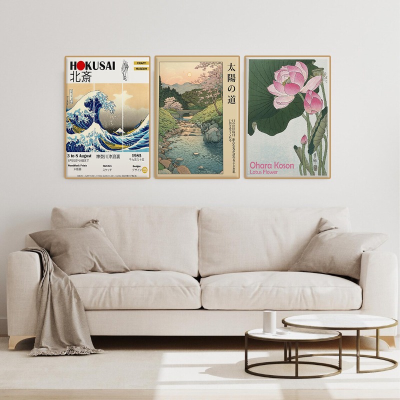 빈티지 일본 도쿄 전시회 포스터 재팬디 풍경 공작새 크 - Home Decor Japandi Style 리뷰 및 가격