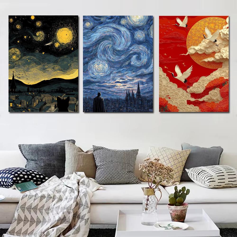 Japandi 스타일 유화 풍경 포스터 포스터 미적 벽 - Home Decor Japandi Style 리뷰 및 가격