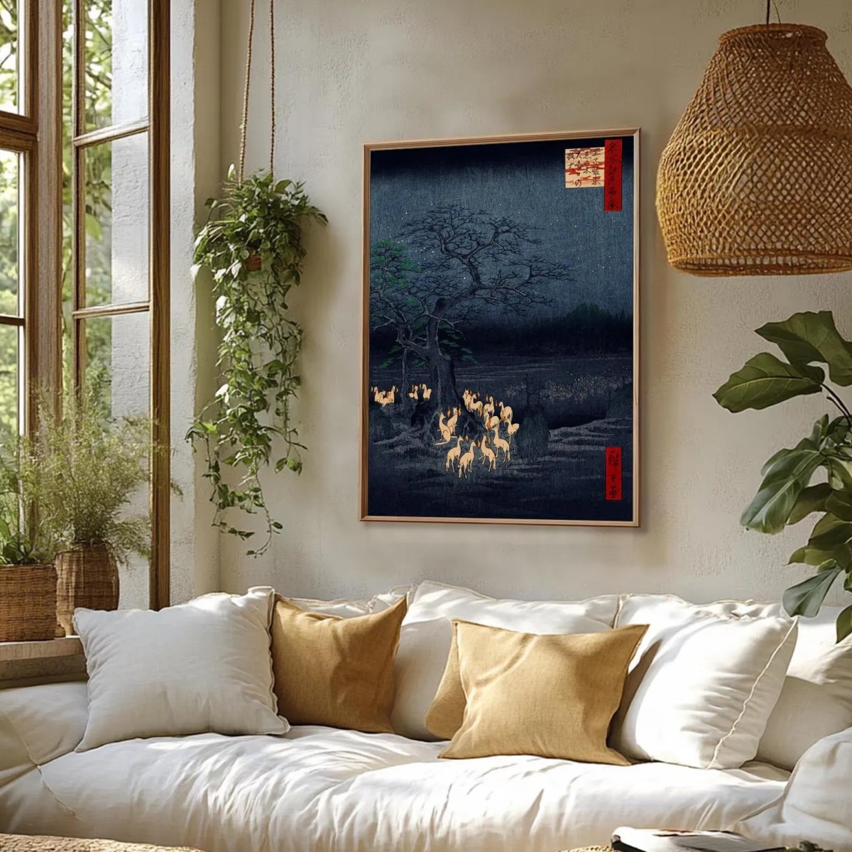 일본 레트로 여우 캔버스 프린트 포스터 빈티지 자판디  - Home Decor Japandi Style 리뷰 및 가격