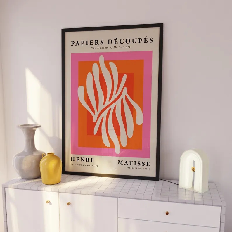 3pcs현대 오렌지 바우하우스와 피카소 벽 아트 인쇄  - Home Decor On Wall 리뷰 및 가격