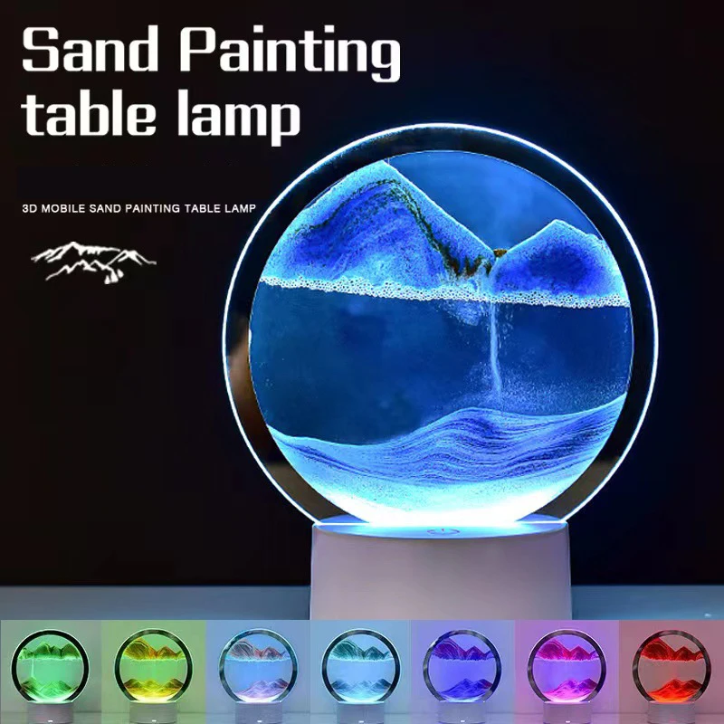 LED 16색 3D 모래시계 램프 RGB 모래 예술 프 - Sand Art Picture 리뷰 및 가격