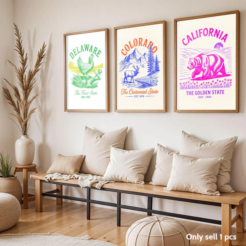 동물 미국 예술 디자인 포스터, 현대적인 자가 접착식  - Home Decor Design Ideas 리뷰 및 가격
