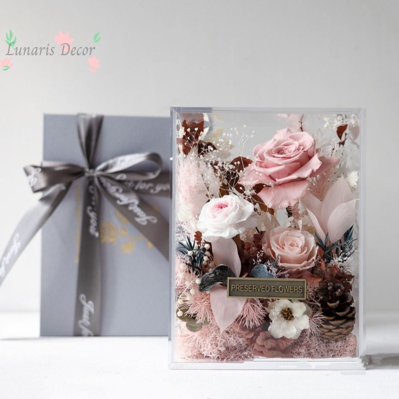 프리미엄 플라워 박스 영구꽃 생화 장미꽃 핸드메이드 장 - Home Decor Express 리뷰 및 가격