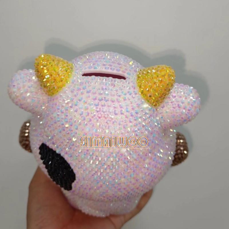 DIY 라인석 아트 암소 인형 장난감, 동전 보관, 어 - Home Decor Exhibition 리뷰 및 가격
