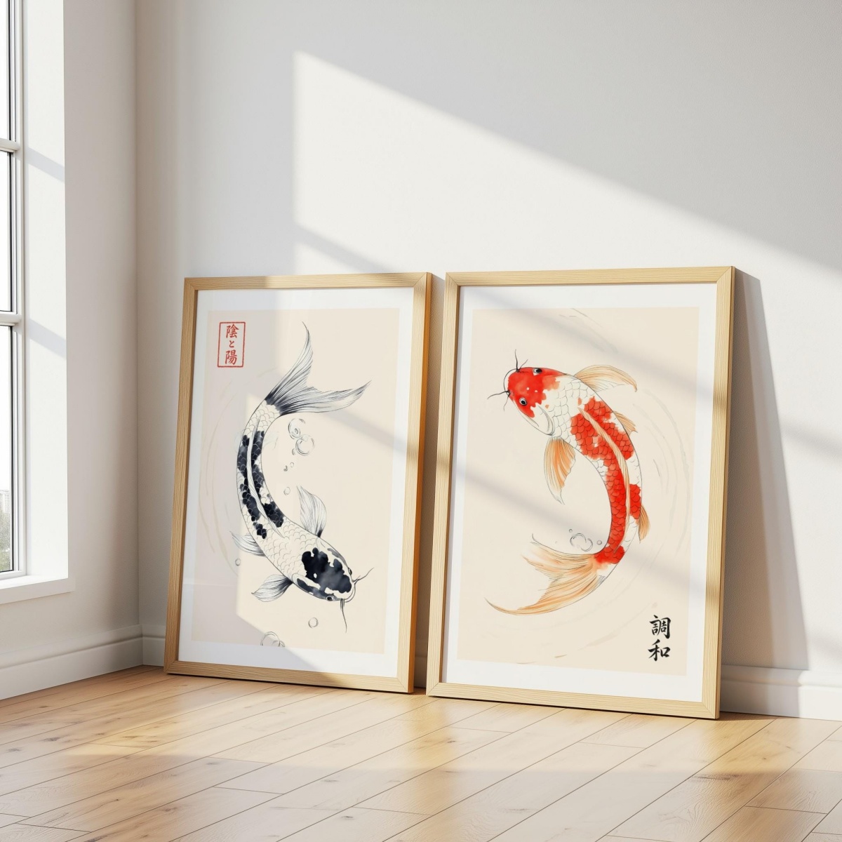 2개/세트 일본 잉어 캔버스 프린트 포스터 빈티지 재팬 - Home Decor Japandi Style 리뷰 및 가격