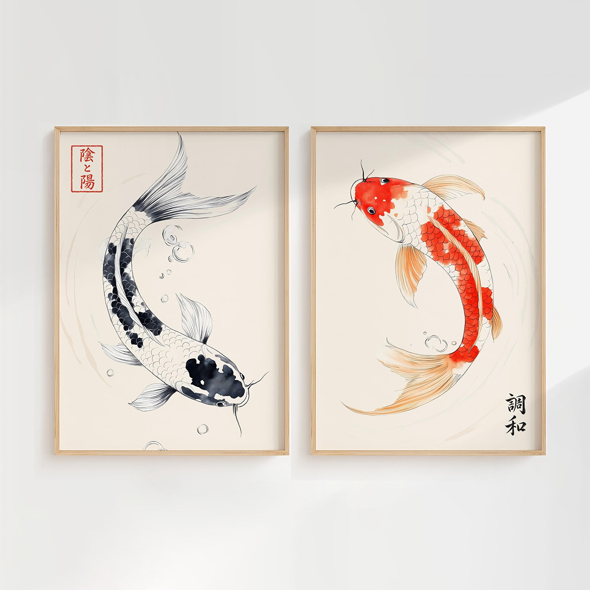 2개/세트 일본 잉어 캔버스 프린트 포스터 빈티지 재팬 - Home Decor Japandi Style 리뷰 및 가격