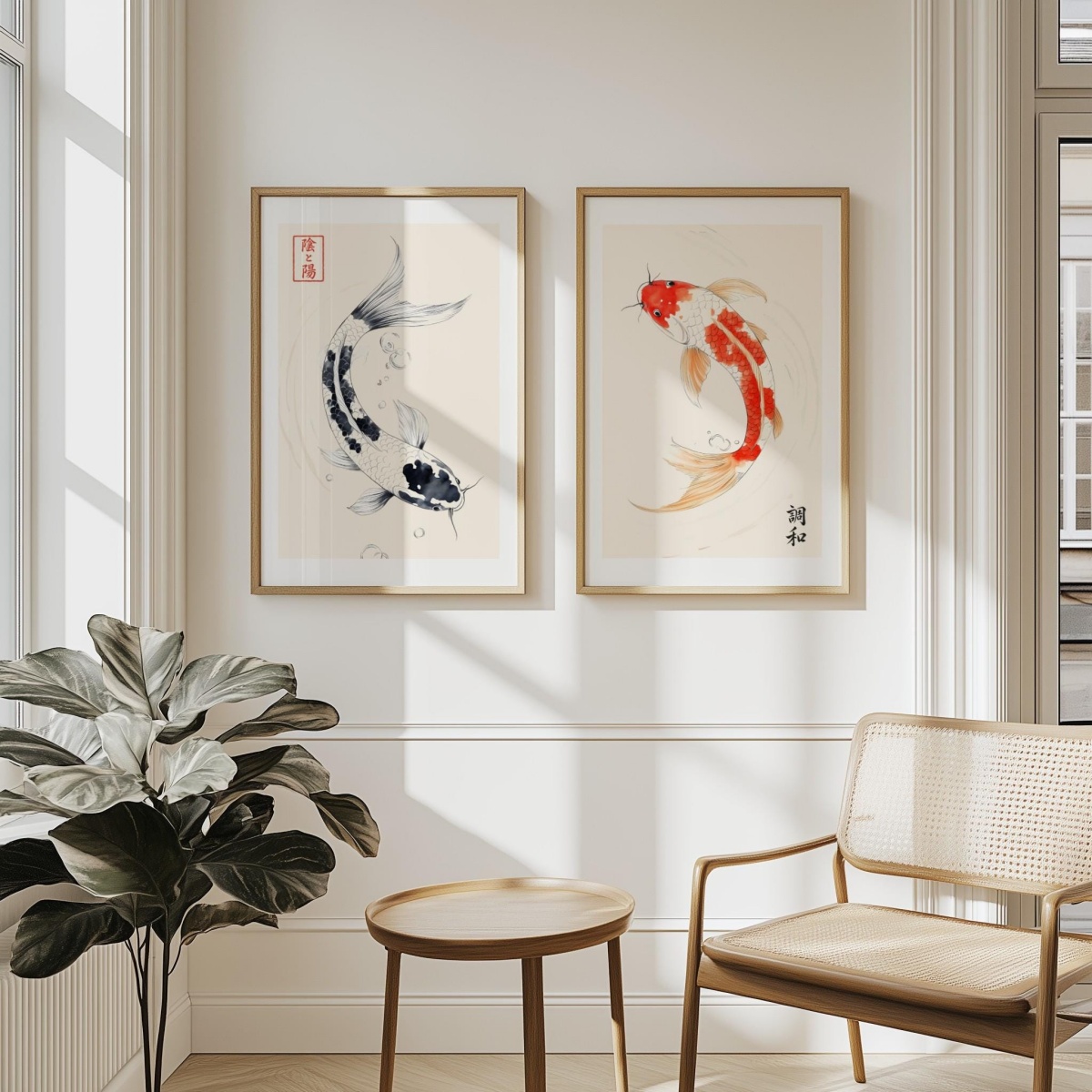 2개/세트 일본 잉어 캔버스 프린트 포스터 빈티지 재팬 - Home Decor Japandi Style 리뷰 및 가격