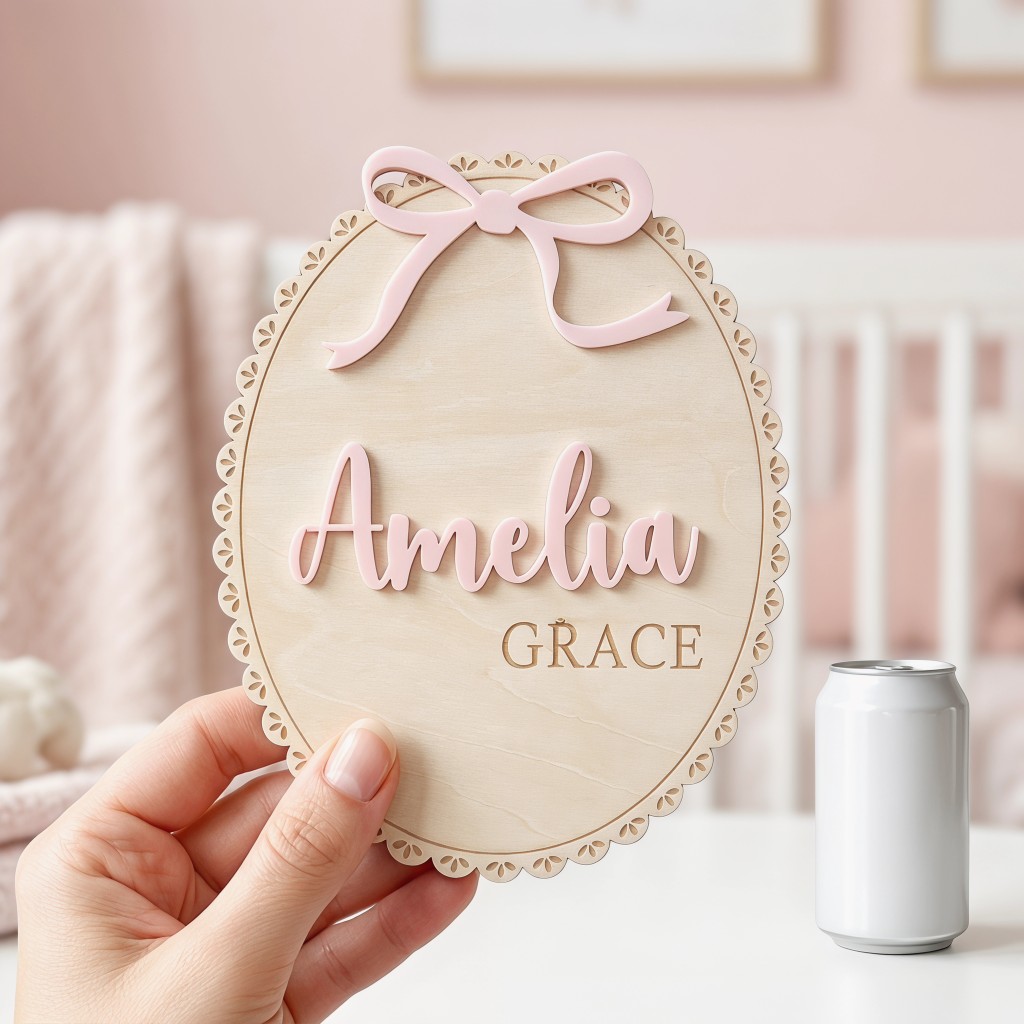 1개 맞춤형 리본 레이스 가장자리 아기 나무 이름표,  - Home Decor For Birthday 리뷰 및 가격
