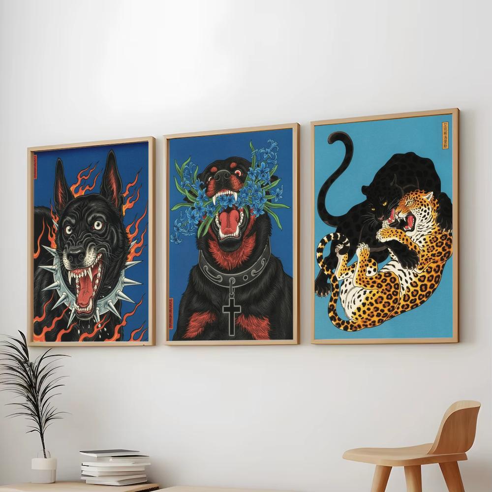 Japandi 스타일 Dog Exsiloris 그림 서 - Home Decor Japandi Style 리뷰 및 가격