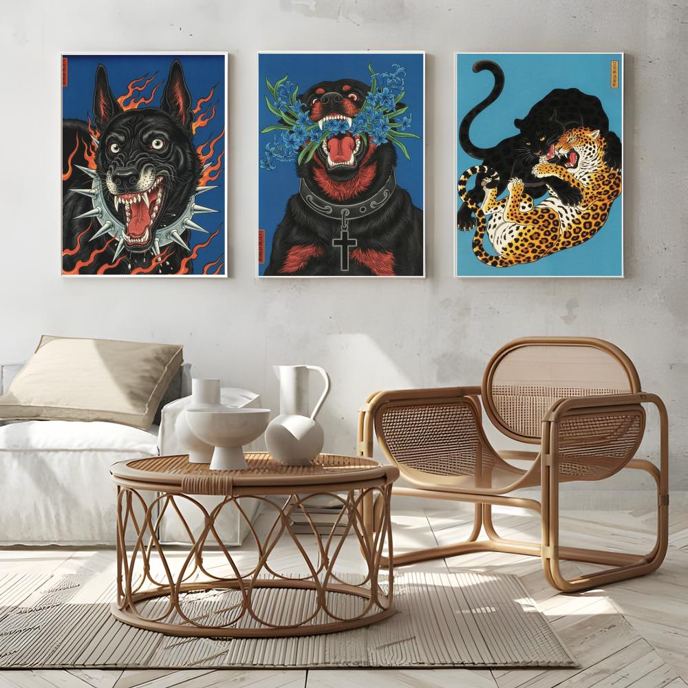 Japandi 스타일 Dog Exsiloris 그림 서 - Home Decor Japandi Style 리뷰 및 가격