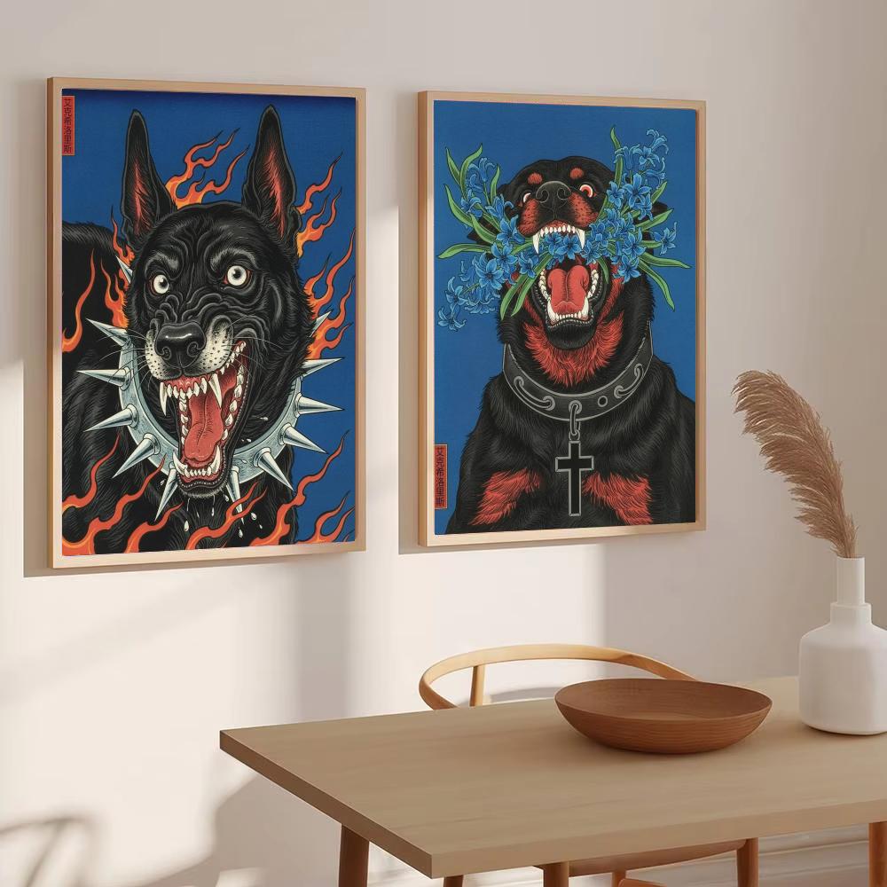 Japandi 스타일 Dog Exsiloris 그림 서 - Home Decor Japandi Style 리뷰 및 가격