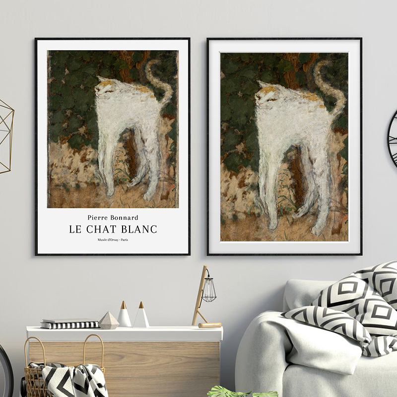 피에르 보나르 르 샤크 블랑 전시 포스터 밈 고양이 그 - Home Decor Exhibition 리뷰 및 가격