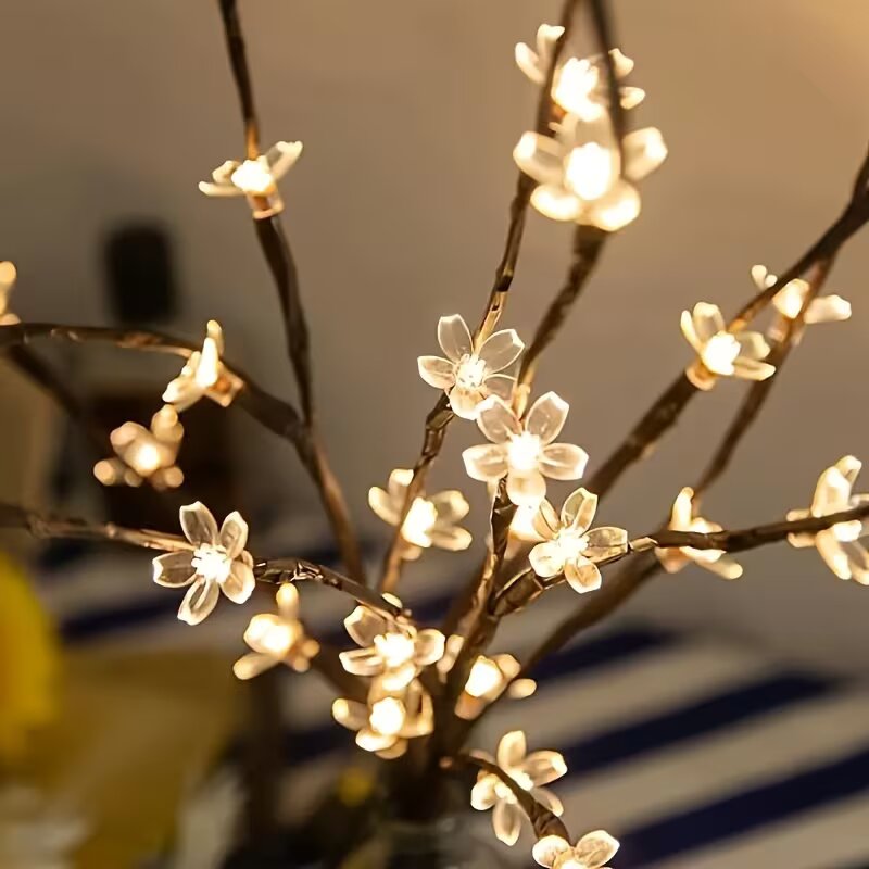 1/2PC 20LED 벚꽃 나무 가지 조명 실내외 홈  - Home Decor Outdoor 리뷰 및 가격