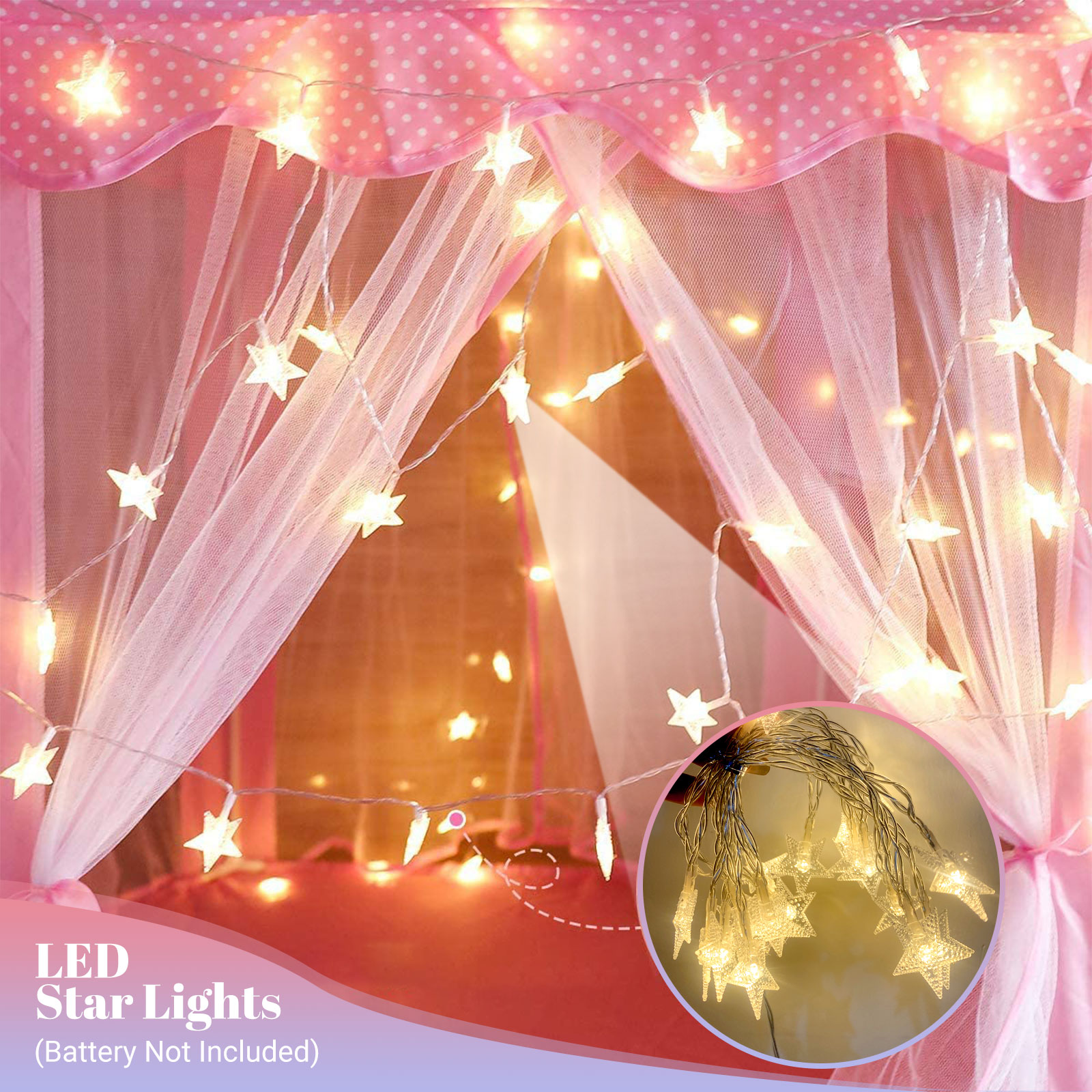어린이 공주 놀이 텐트 핑크 육각형 요정 성 실내 놀이 - Fairy Lights Bedroom 리뷰 및 가격