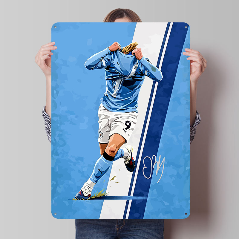 Haaland9 축구 벡터 인쇄 포스터 맞춤형 레트로  - Home Decor Vector 리뷰 및 가격