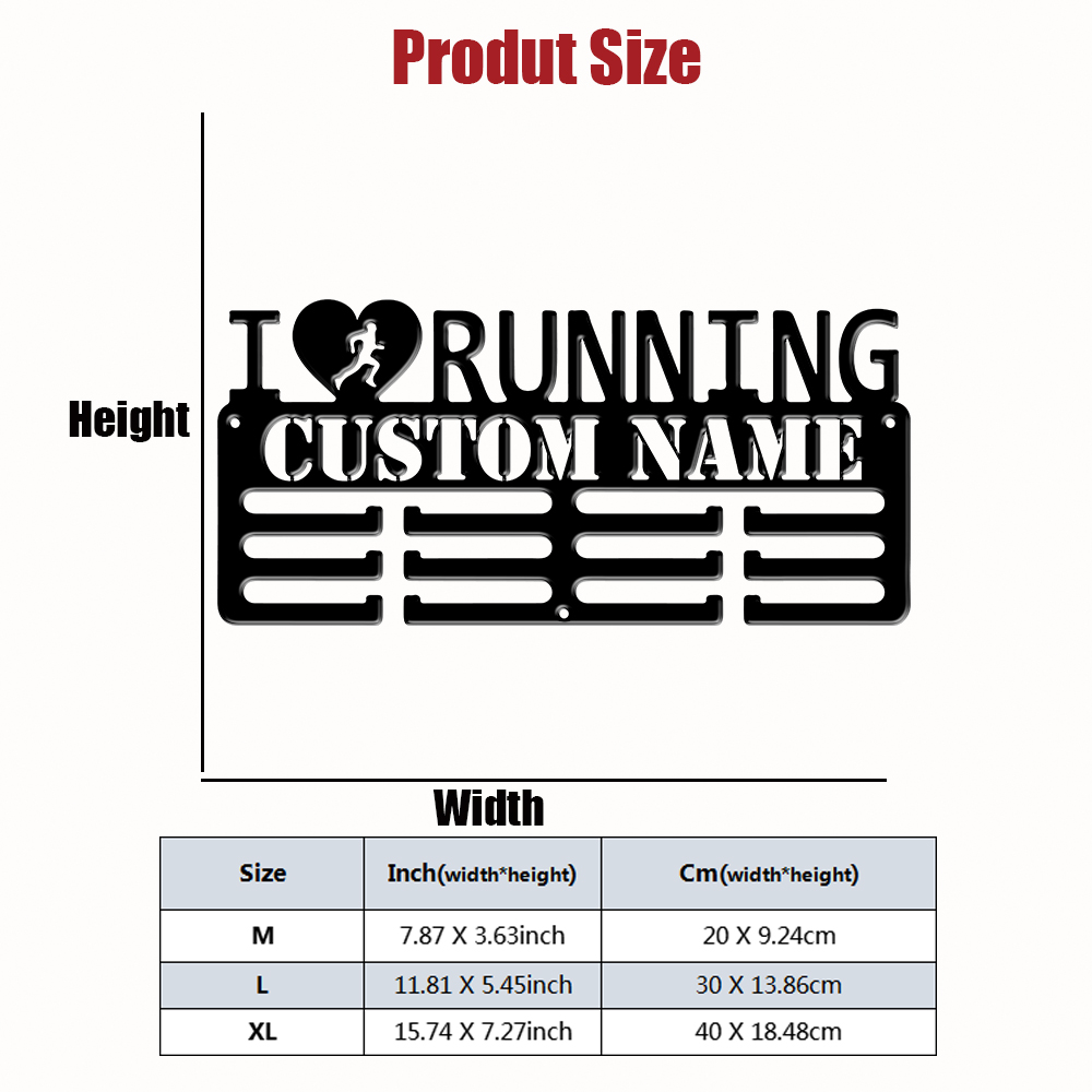 맞춤형 I Love Running 금속 메달 진열대,  - Home Decor For Birthday 리뷰 및 가격
