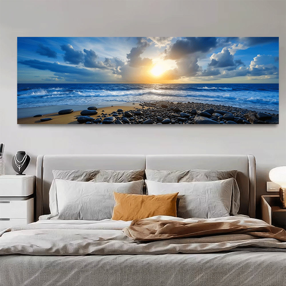 1PC-캔버스 포스터 프레임이 없는 바다 일몰 해변 파 - Home Decor Design Interior 리뷰 및 가격