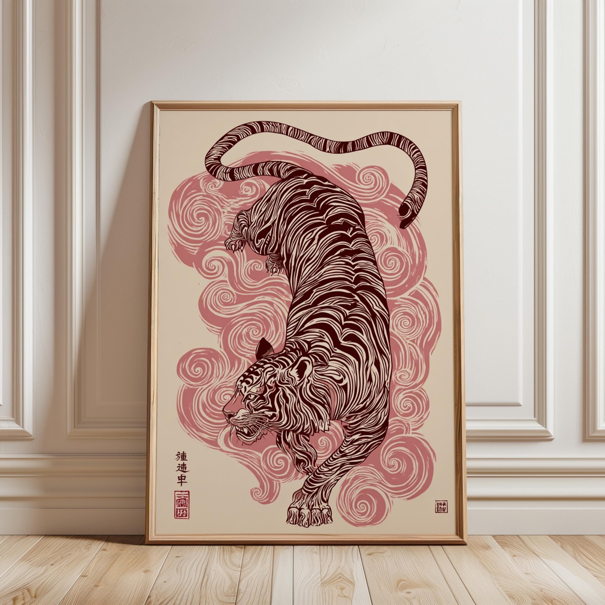 일본 호랑이 캔버스 프린트 포스터 빈티지 재팬디 동물  - Home Decor Japandi Style 리뷰 및 가격