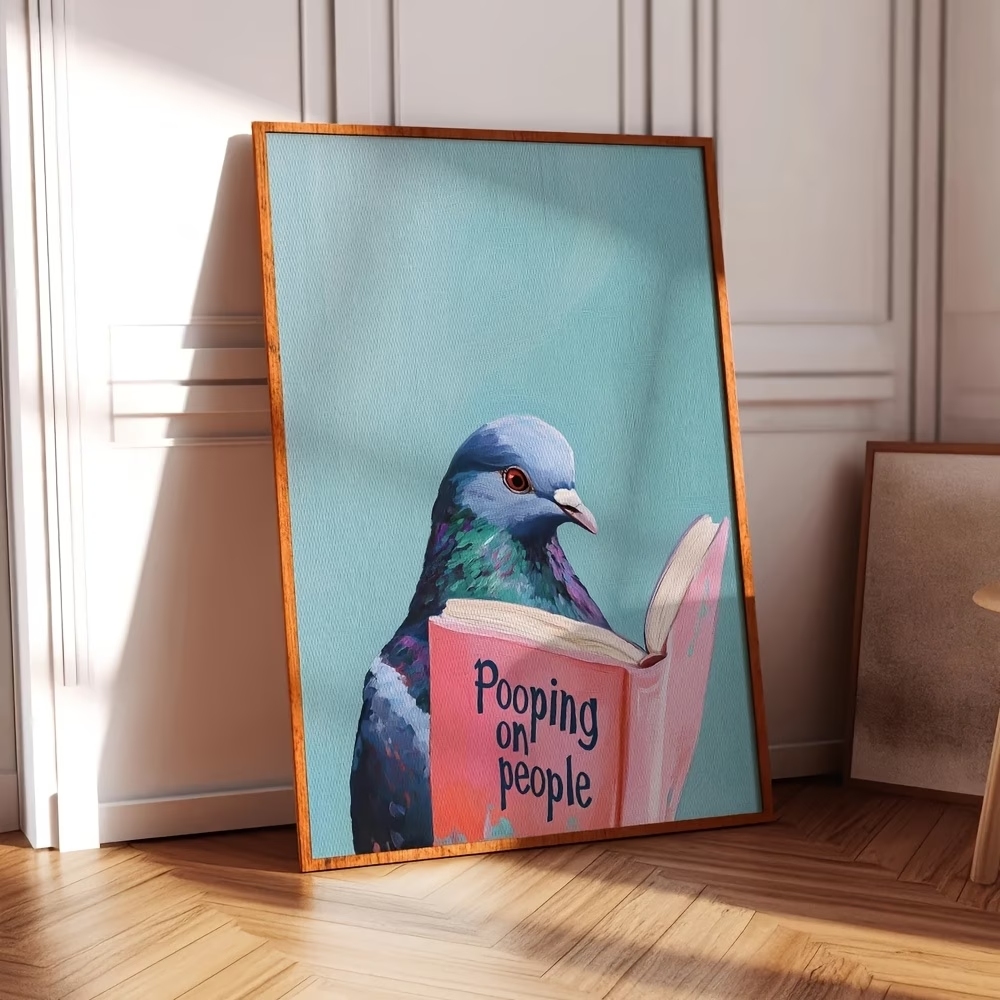현대적인 비둘기 독서하는 모습이 사람들을 똥내고 있는  - Home Decor On Wall 리뷰 및 가격