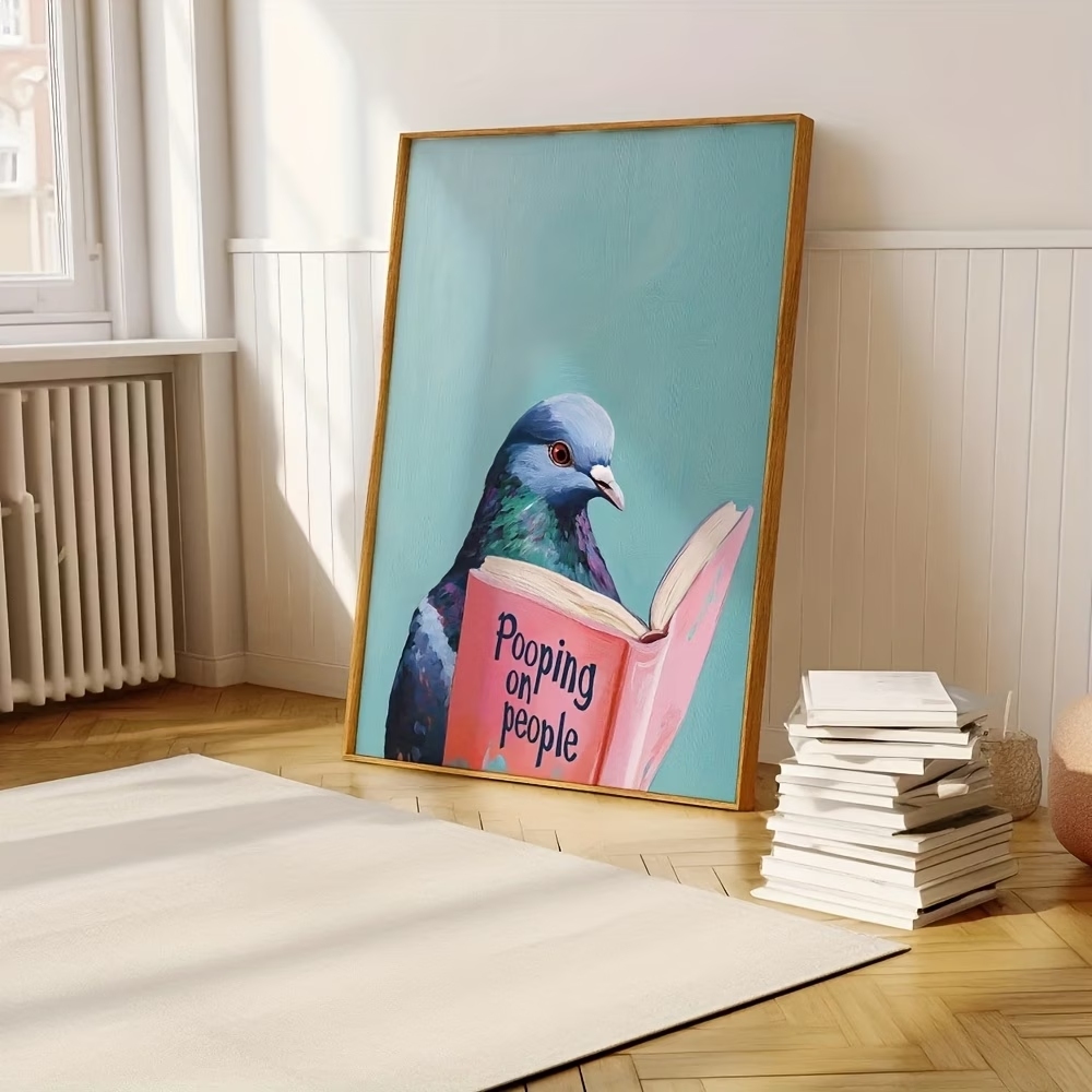 현대적인 비둘기 독서하는 모습이 사람들을 똥내고 있는  - Home Decor On Wall 리뷰 및 가격