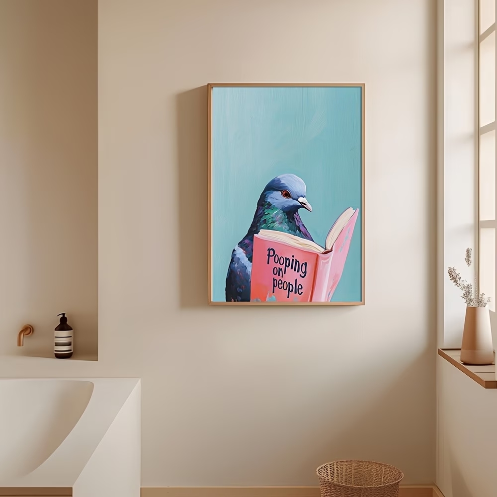 현대적인 비둘기 독서하는 모습이 사람들을 똥내고 있는  - Home Decor On Wall 리뷰 및 가격