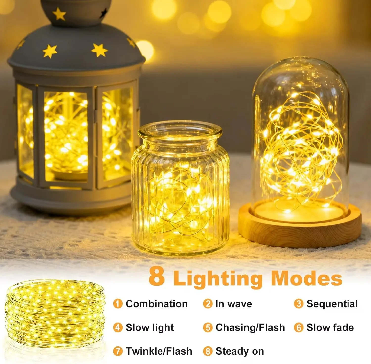 5M/20M RGB 스트링 램프 충전식 LED 플래싱  - Fairy Lights Bedroom 리뷰 및 가격