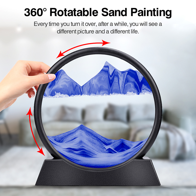 움직이는 모래 아트 그림 라운드 유리 3D 모래시계 심 - Sand Art Picture 리뷰 및 가격