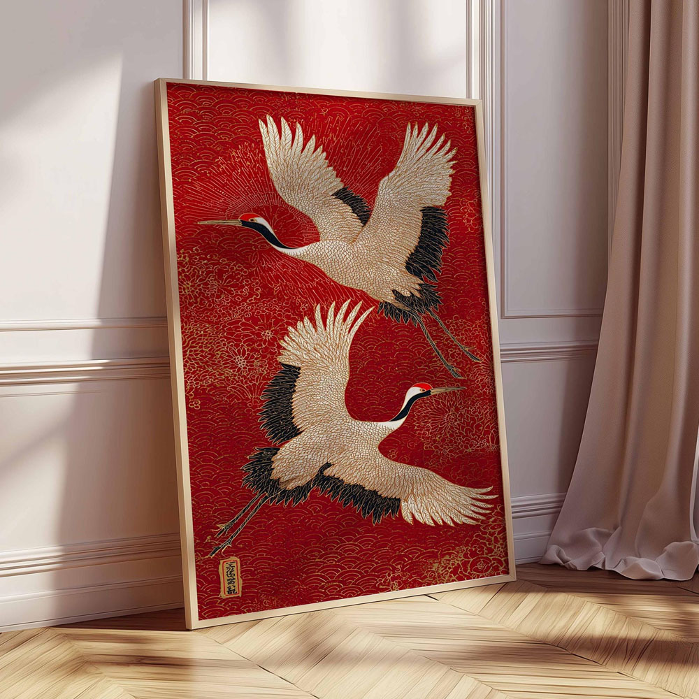 일본 플라잉 크레인 캔버스 프린트 포스터 빈티지 자판디 - Home Decor Japandi Style 리뷰 및 가격