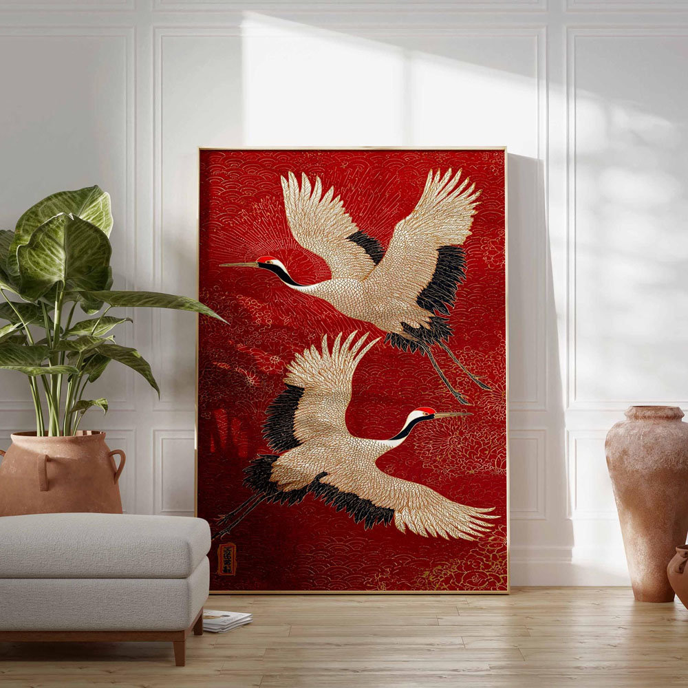 일본 플라잉 크레인 캔버스 프린트 포스터 빈티지 자판디 - Home Decor Japandi Style 리뷰 및 가격